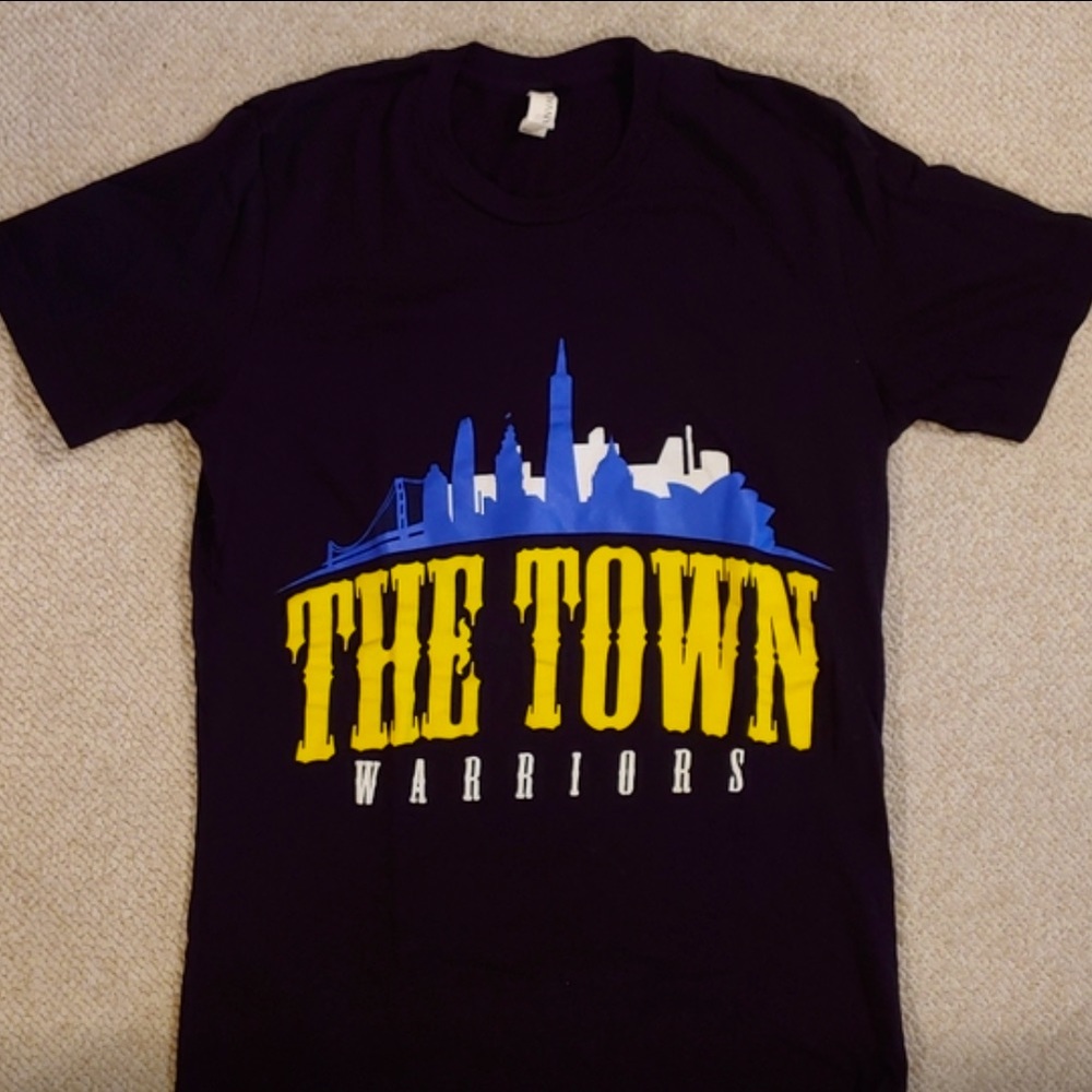NBA Golden State Warriors "The Town" T-shirt Black Short Sleeve 100% Cotton